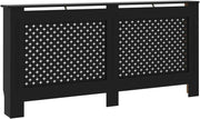 Black Radiator Cover Cabinet | Modern MDF Slatted Design with Shelf