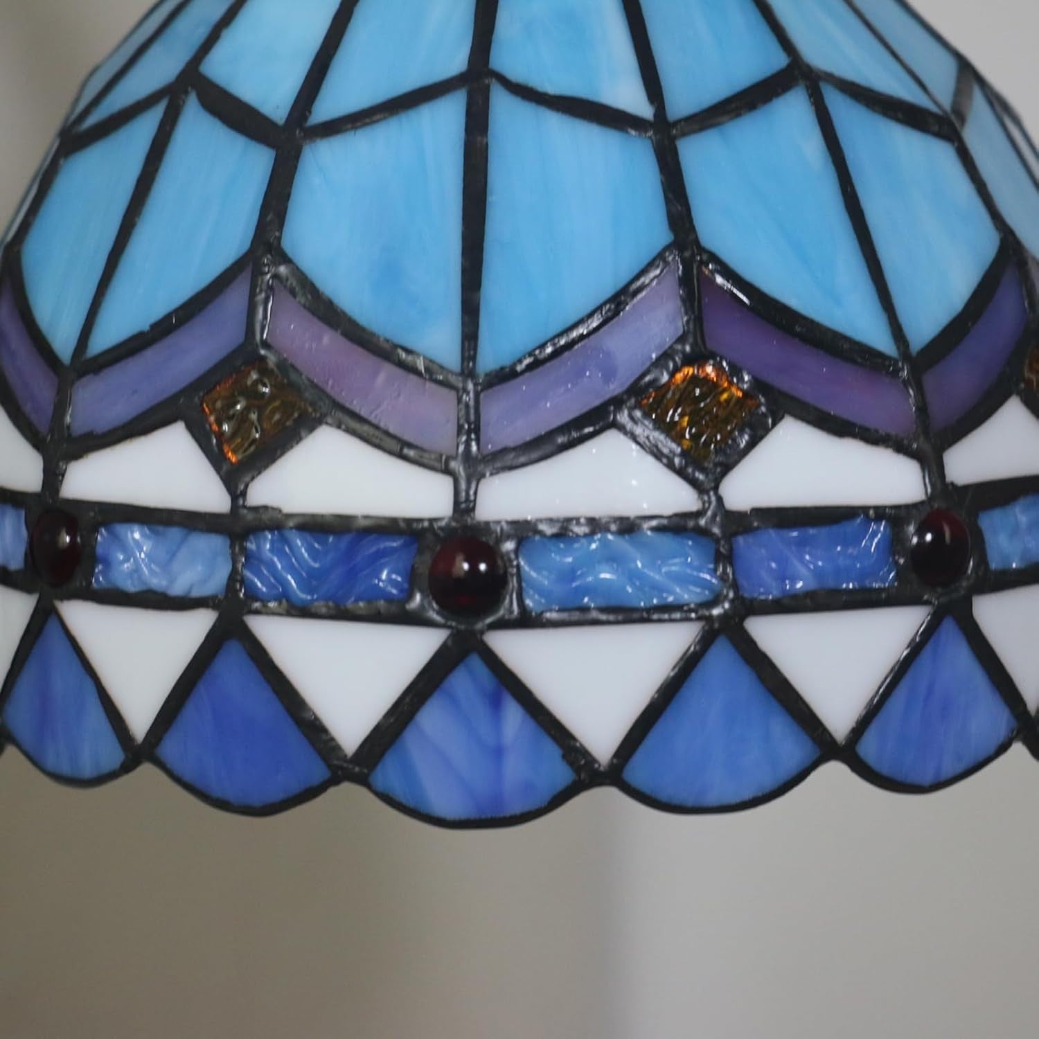 Mediterranean Stained Glass Wall Light 8in Vintage Indoor Sconce