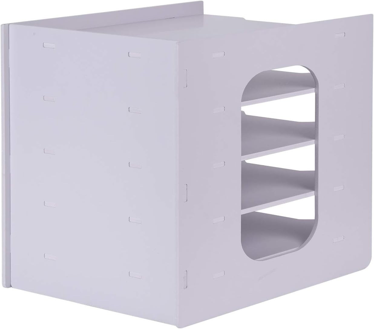 5 Tier Desk File Organizer A4 Paper Tray Wood Desktop Storage Rack