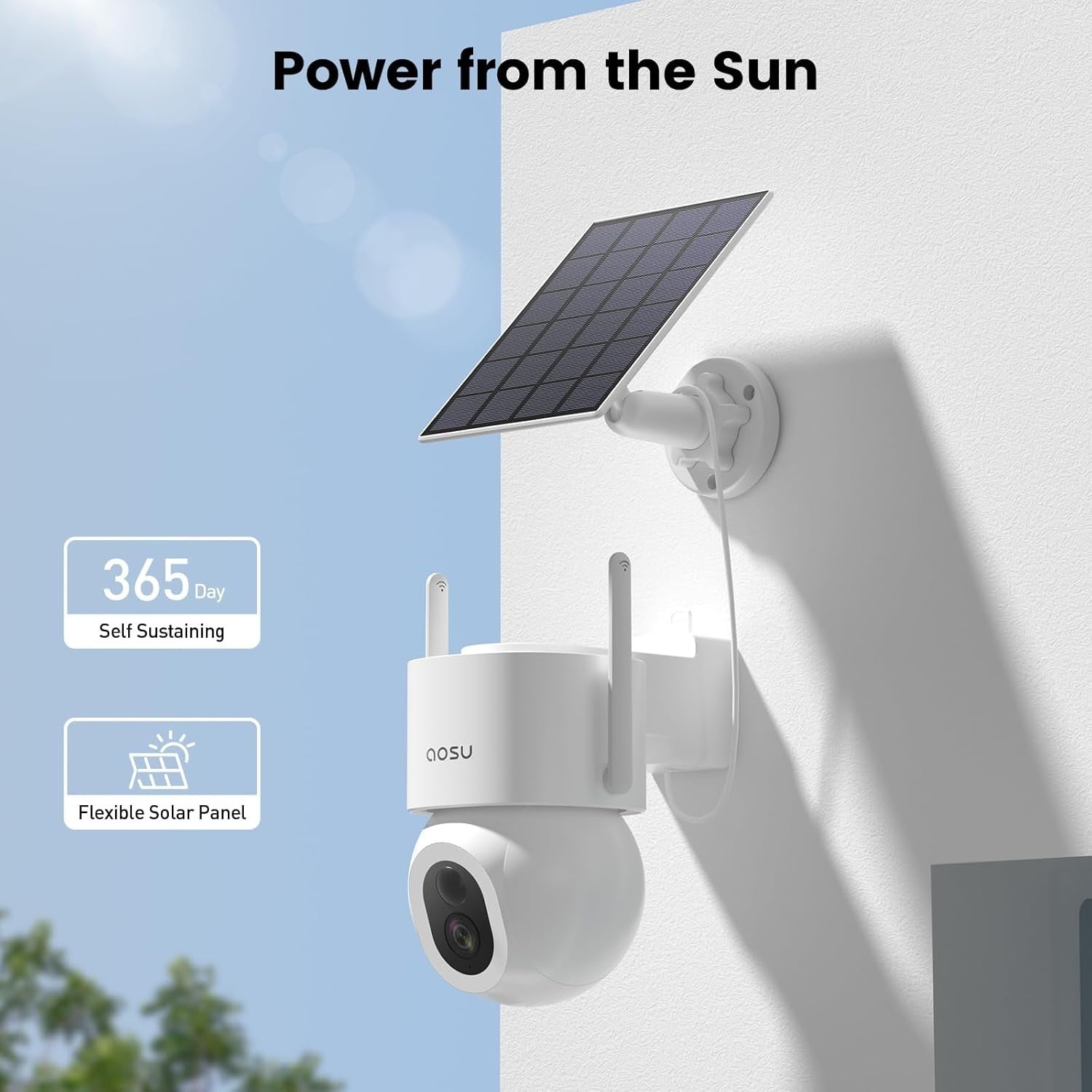 3K Solar Security Camera Wireless Outdoor 360° PTZ AI Night Vision