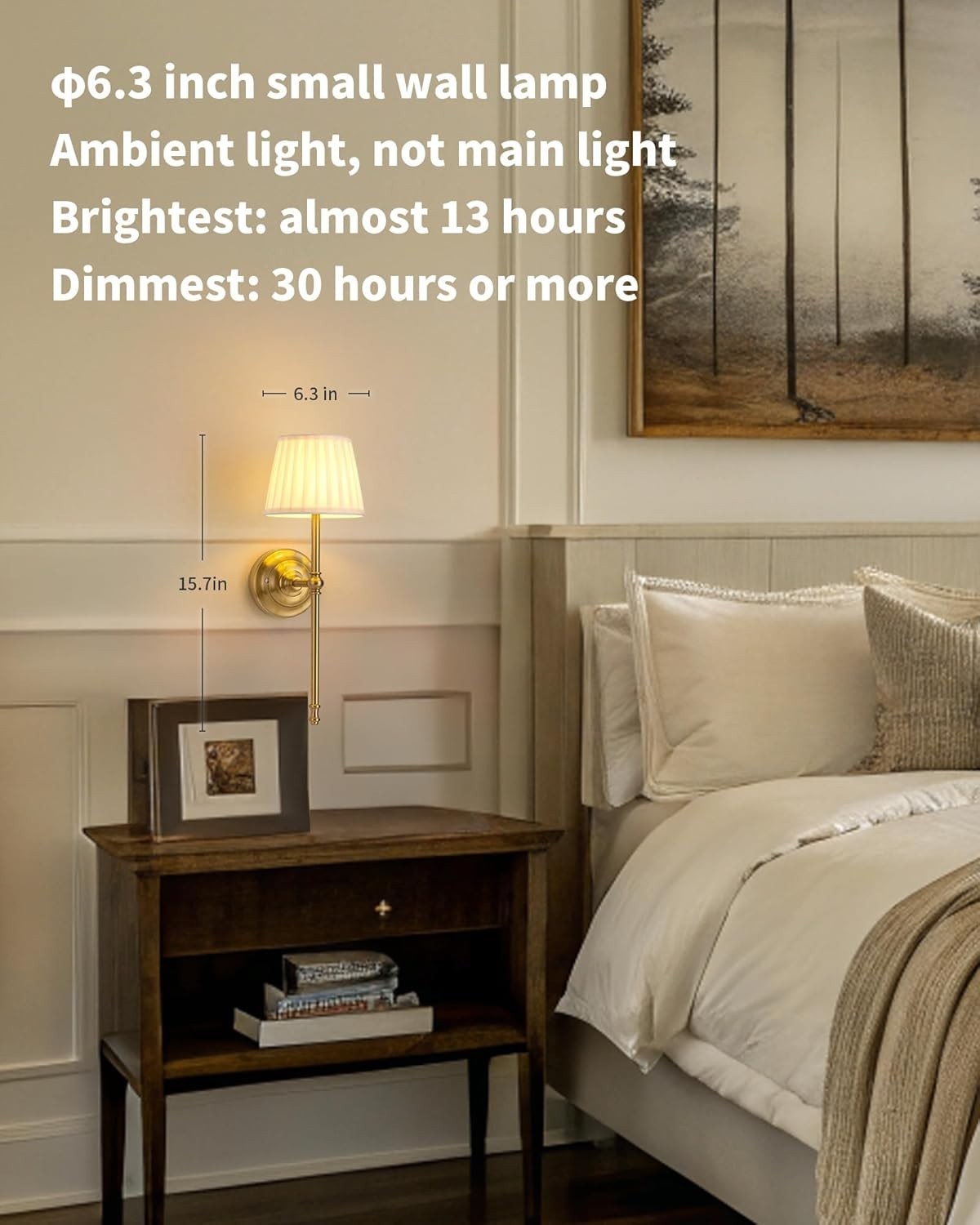 Cordless Rechargeable LED Wall Sconces with Remote, Dimmable, 5200mAh