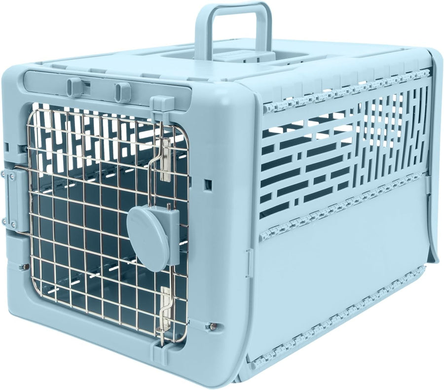 Small Collapsible Pet Kennel 19" Lightweight Portable Crate with Locking Metal