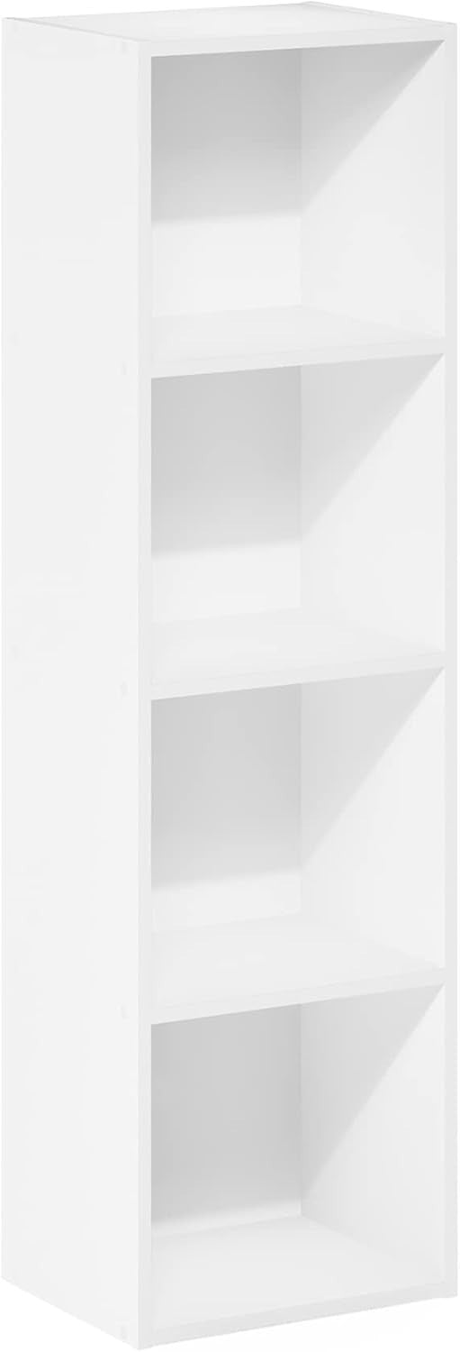 4 Cube Bookcase Small Storage Shelf Compact Organizer Bookshelf Display White