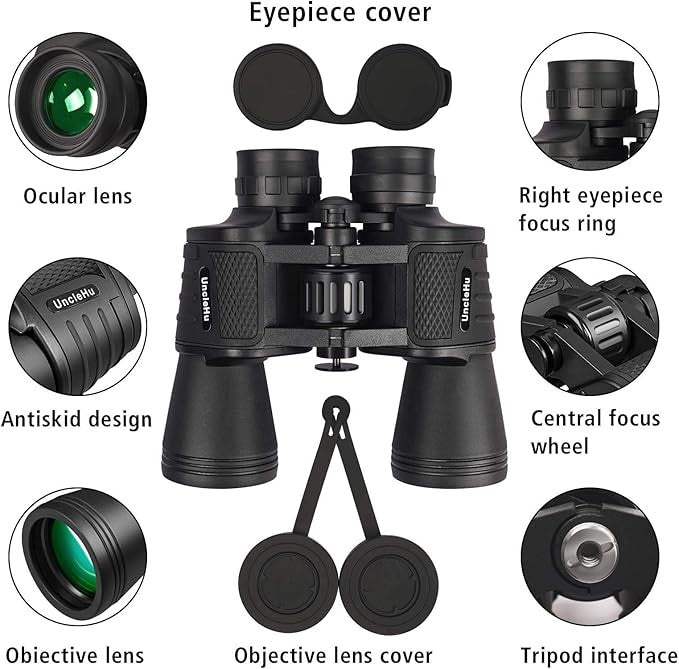 20x50 High Power Binoculars HD Waterproof BAK4 Prism for Travel & Outdoors