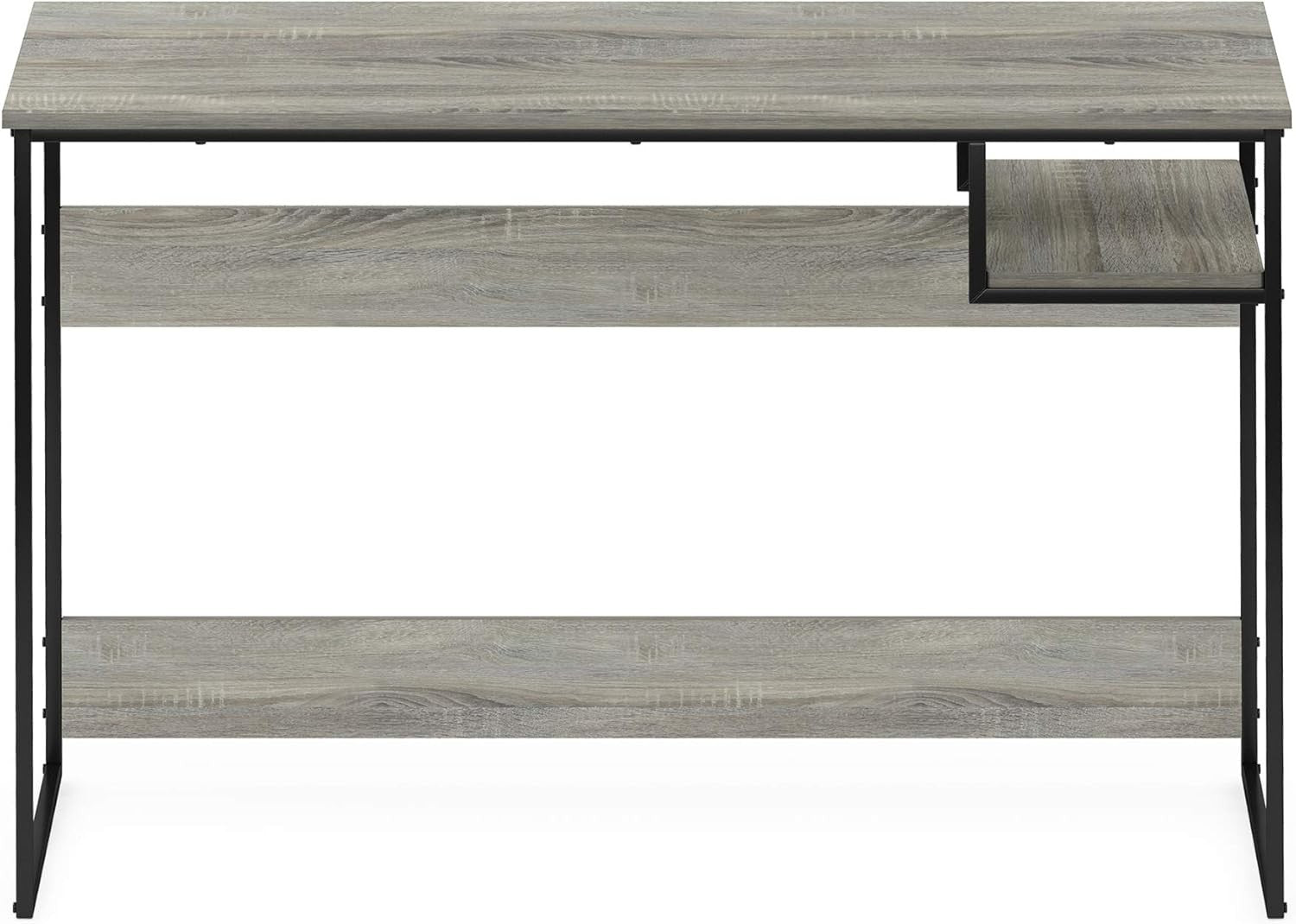 Rustic Oak Grey Study Desk with Shelf 114x51x75cm Home Office Computer Table