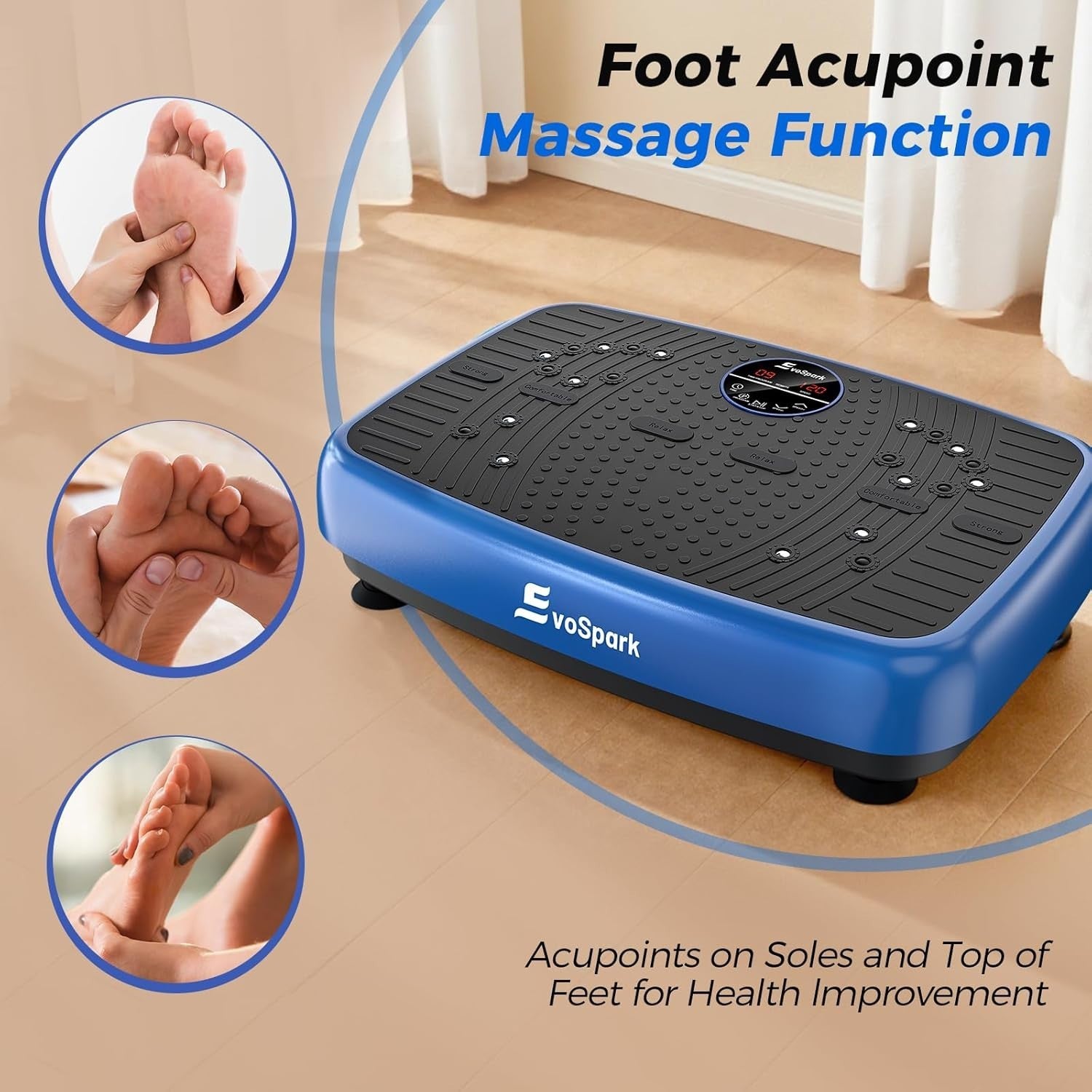 Blue Quiet Vibration Plate Exercise Machine Whole Body Workout 2025
