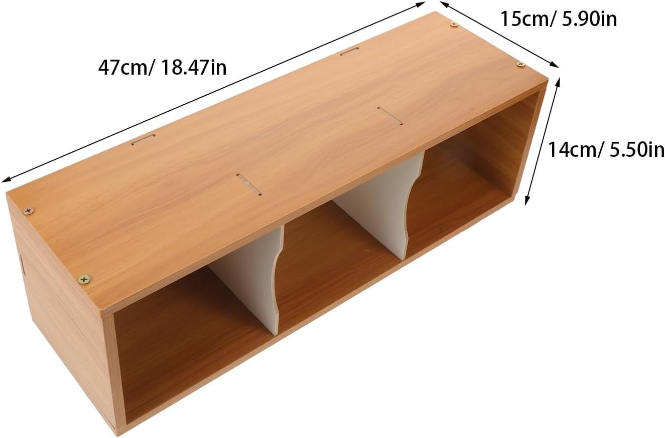 Wooden CD Storage Rack Shelf Freestanding Media Organizer Display Stand