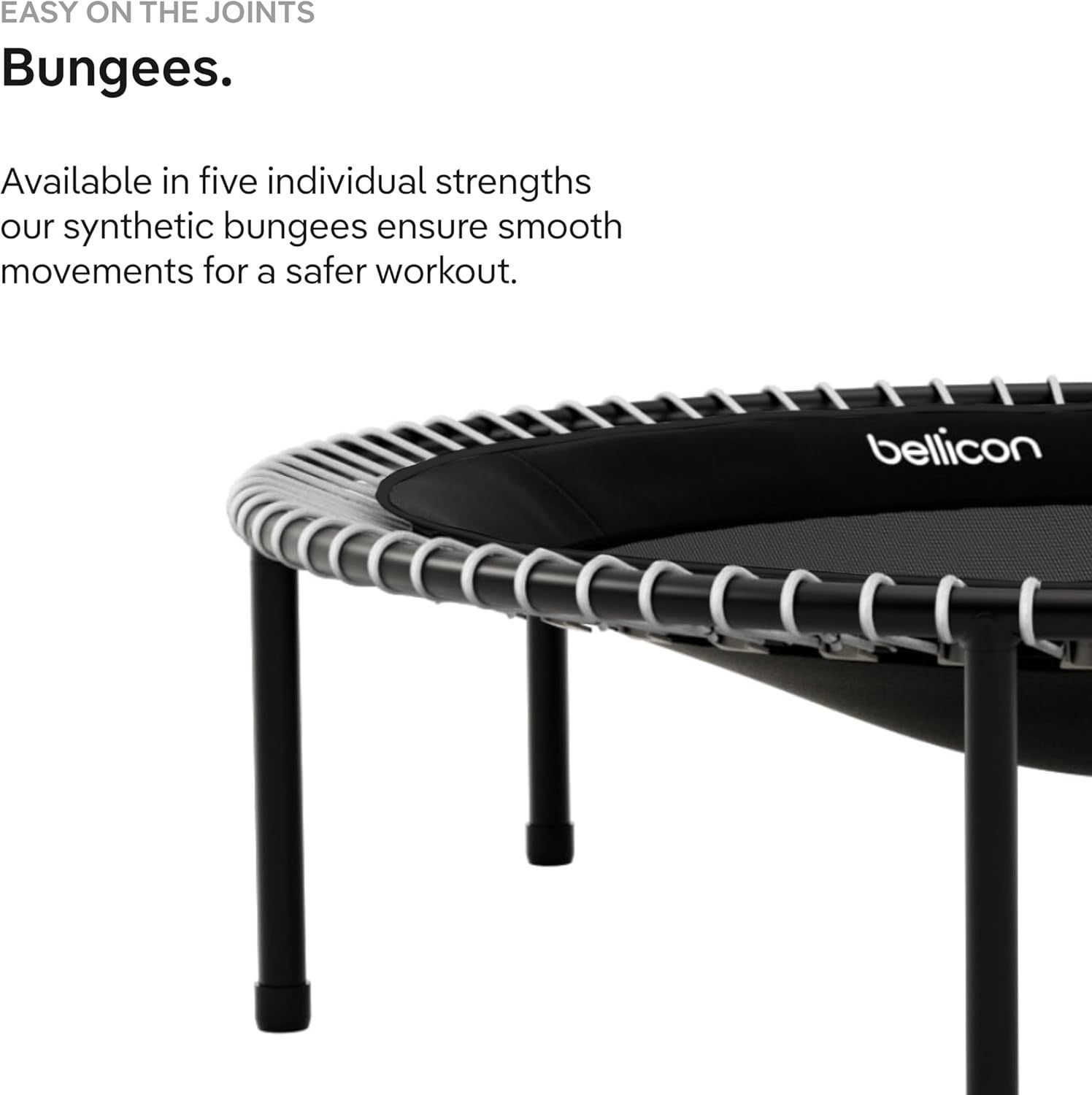Fitness Rebounder Trampoline 100cm Rope Ring Suspension 150kg Silent