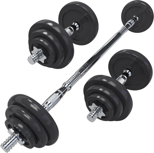 20kg Adjustable Dumbbell Barbell Set Cast Iron Weights Home Gym