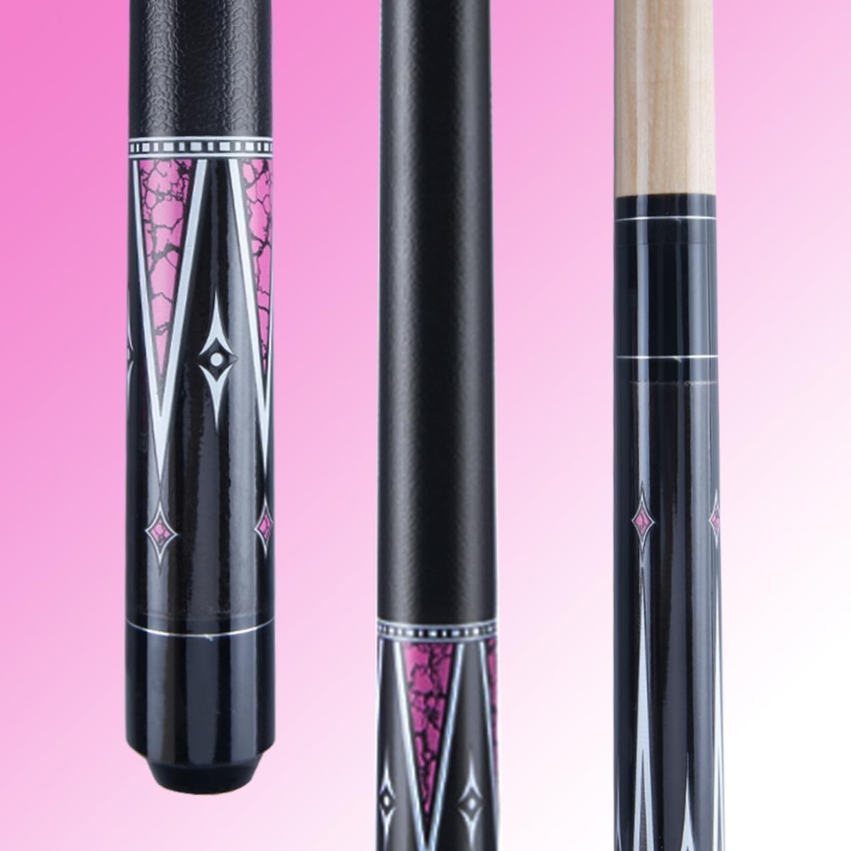 48in Short Pool Cue Stick 13mm Tip 2pc Maple Cue for Small Spaces 19oz