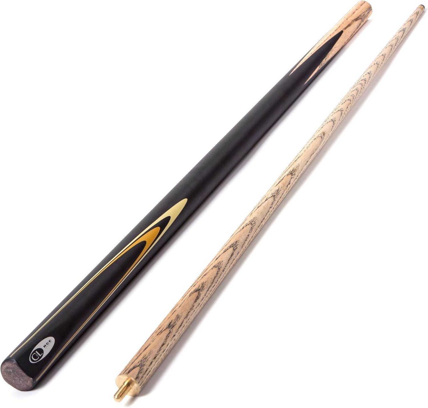 2 Piece Ash Snooker Pool Cue 57in 9.5mm Tip Black Butt Case