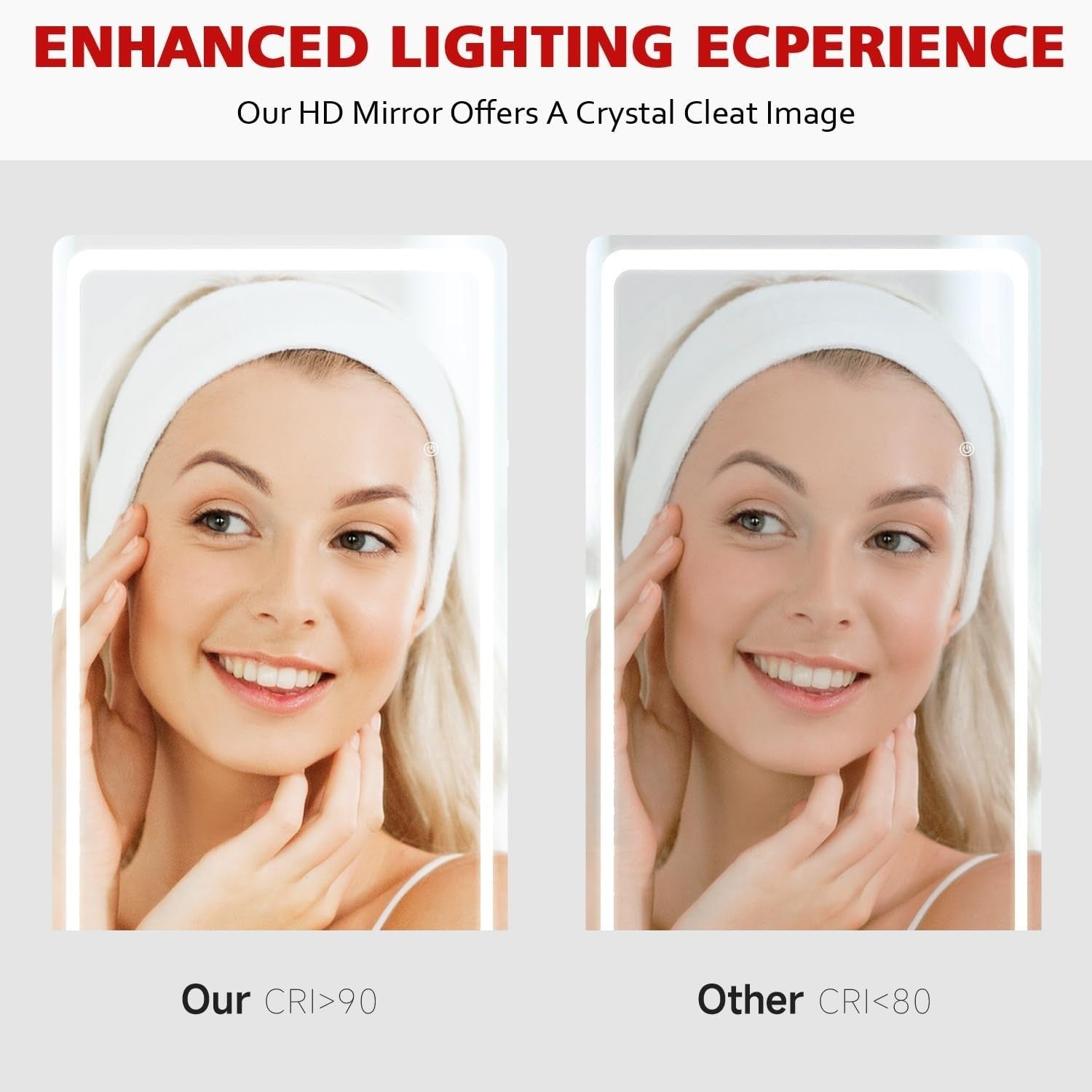 Full Length Mirror with LED Lights 160x60cm – Dimmable & Wall/Floor Mount
