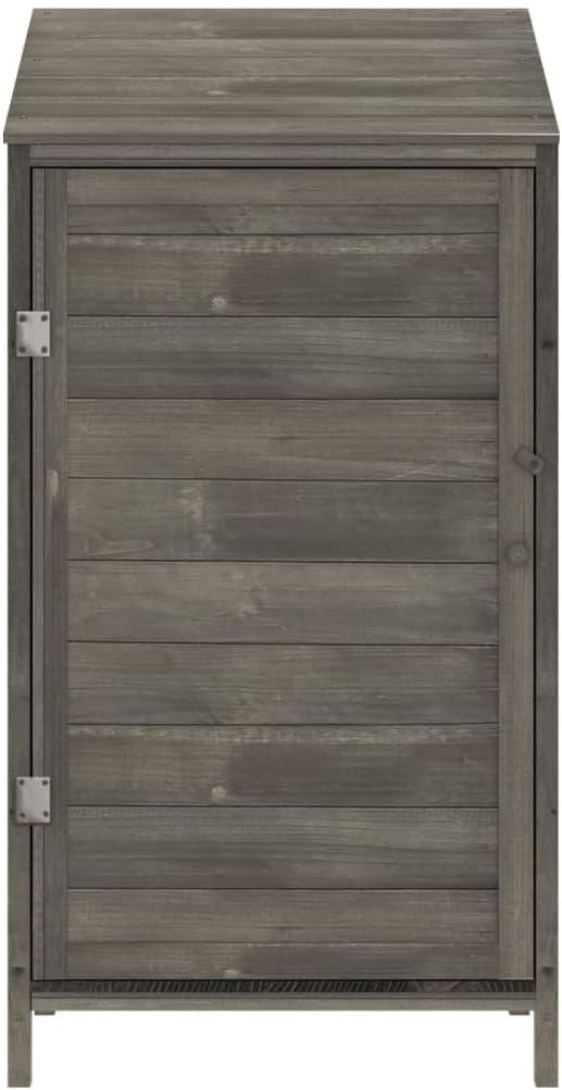 Wooden Garden Shed Outdoor Storage 55x52x112cm Solid Fir Wood Anthracite