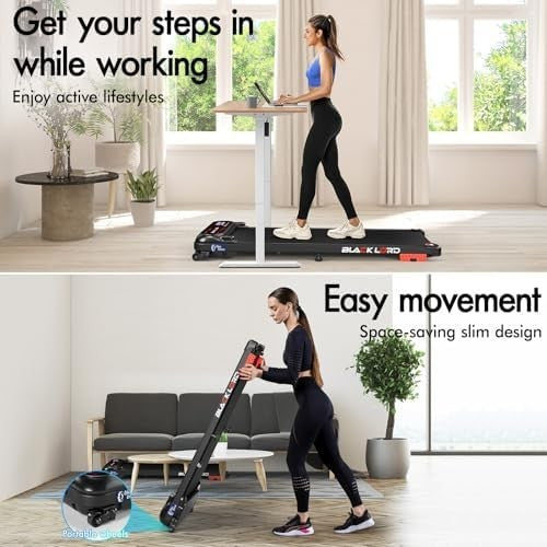 Foldable Under Desk Treadmill 3HP Walking Jogging Running Machine