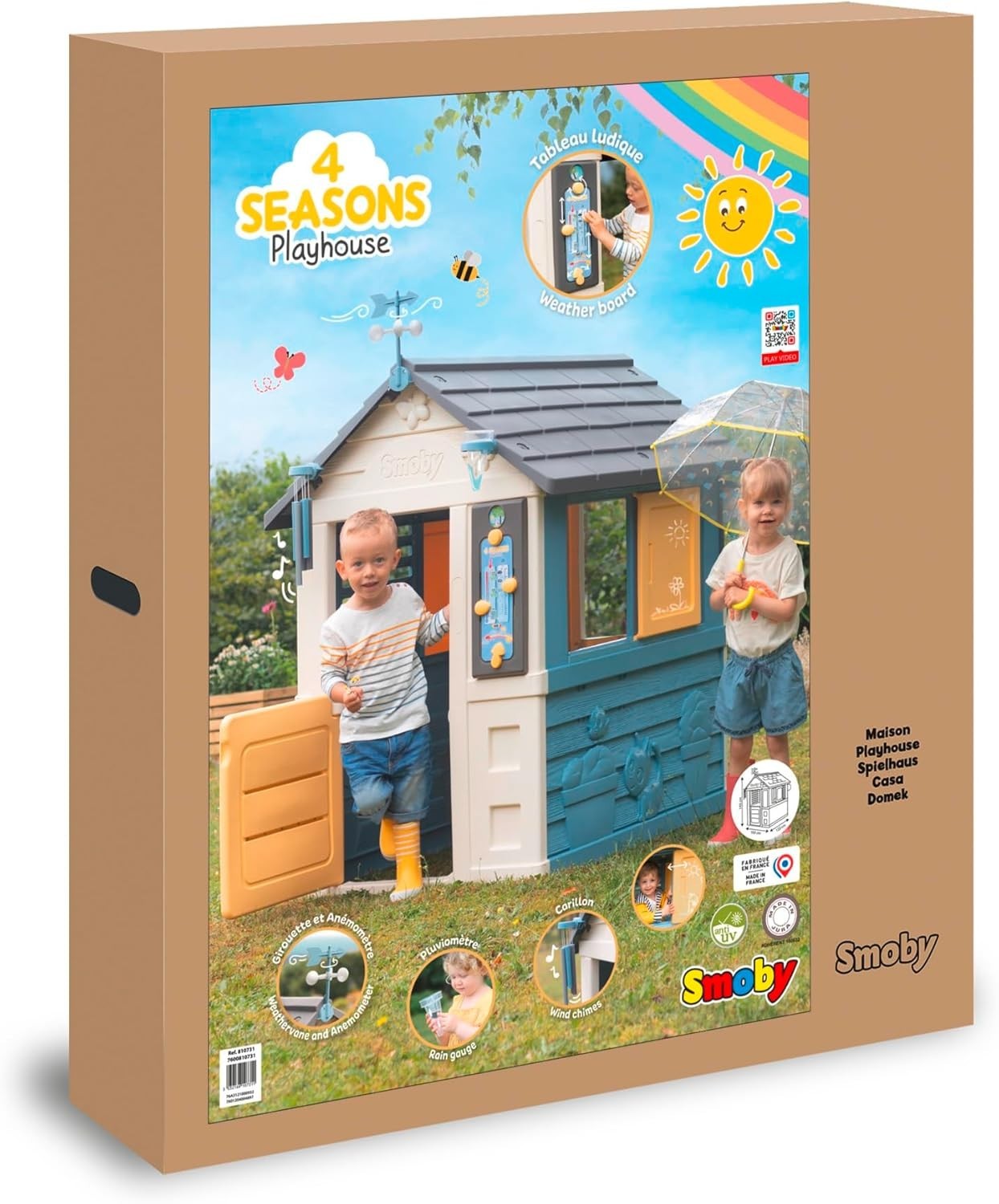 Kids 4 Seasons Playhouse Weather Learning Garden House Outdoor Toy