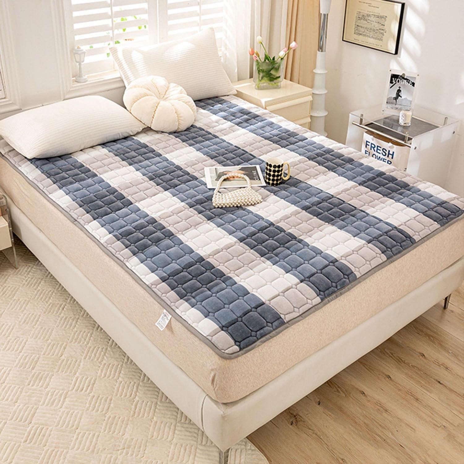 Double Futon Mattress Floor Bed 200x220cm Foldable Tatami Soft Pad