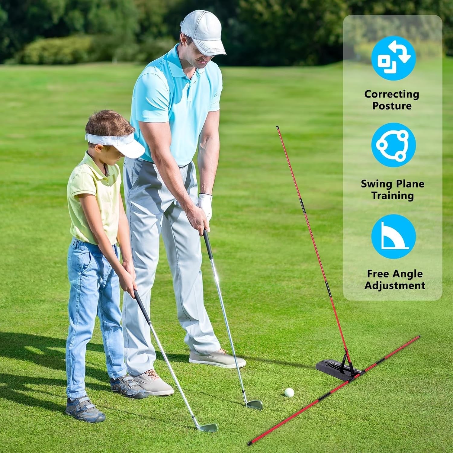 Golf Alignment Stick Holder 7 Angle Swing Plane Trainer