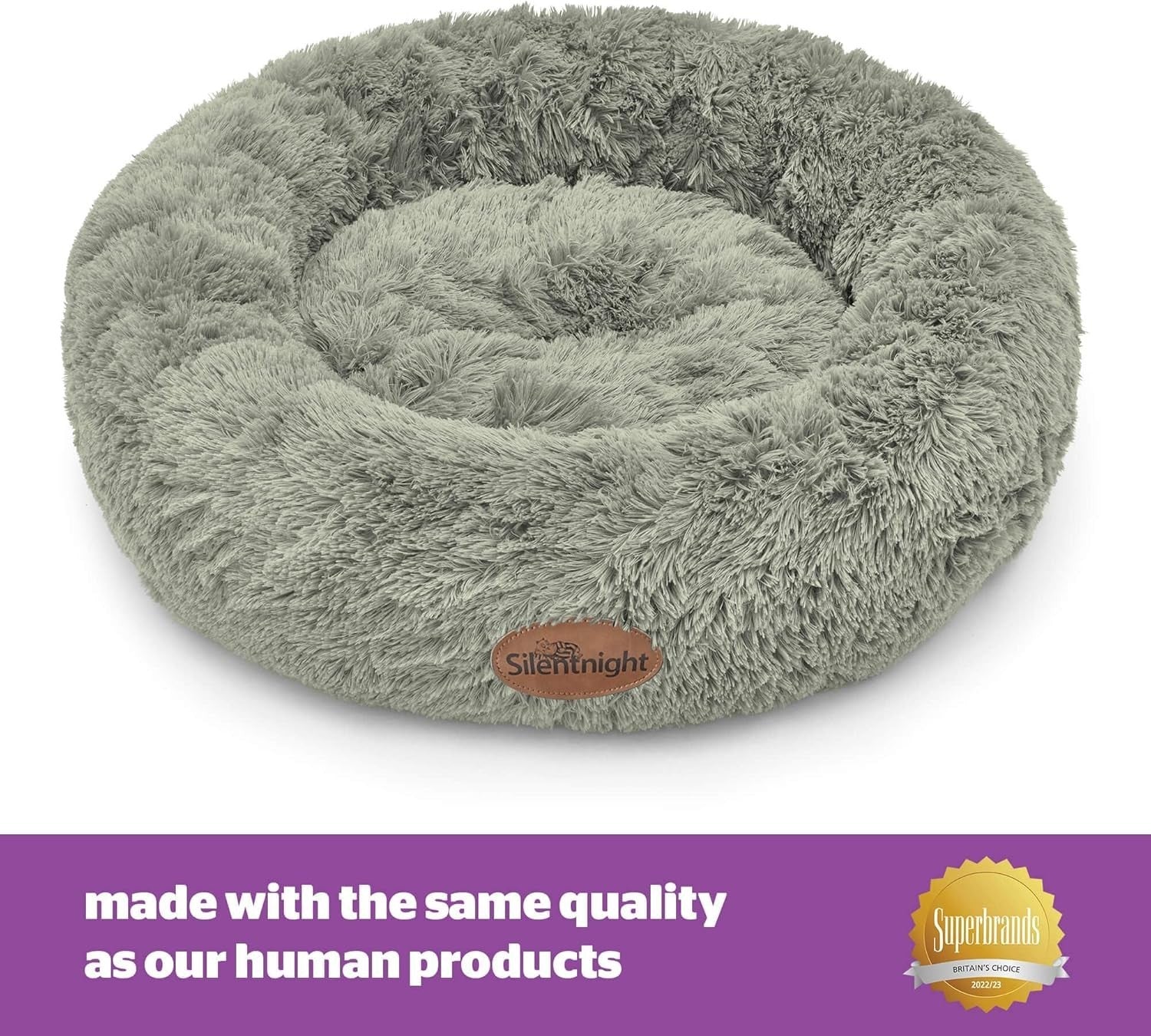 85cm Calming Donut Dog Bed Plush Washable Anti Anxiety Pet