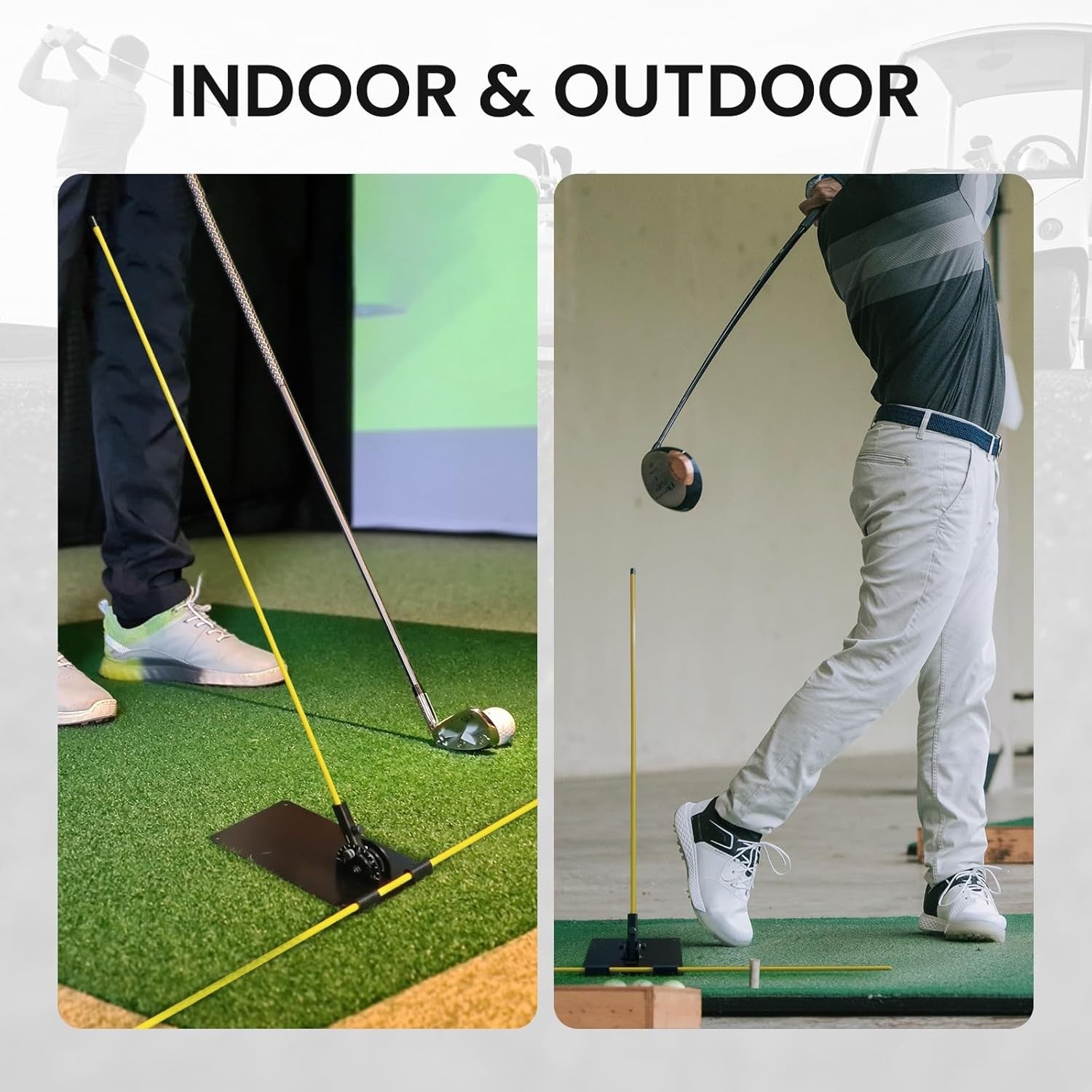 Adjustable Golf Alignment Stick Holder 2 Foldable Sticks Trainer