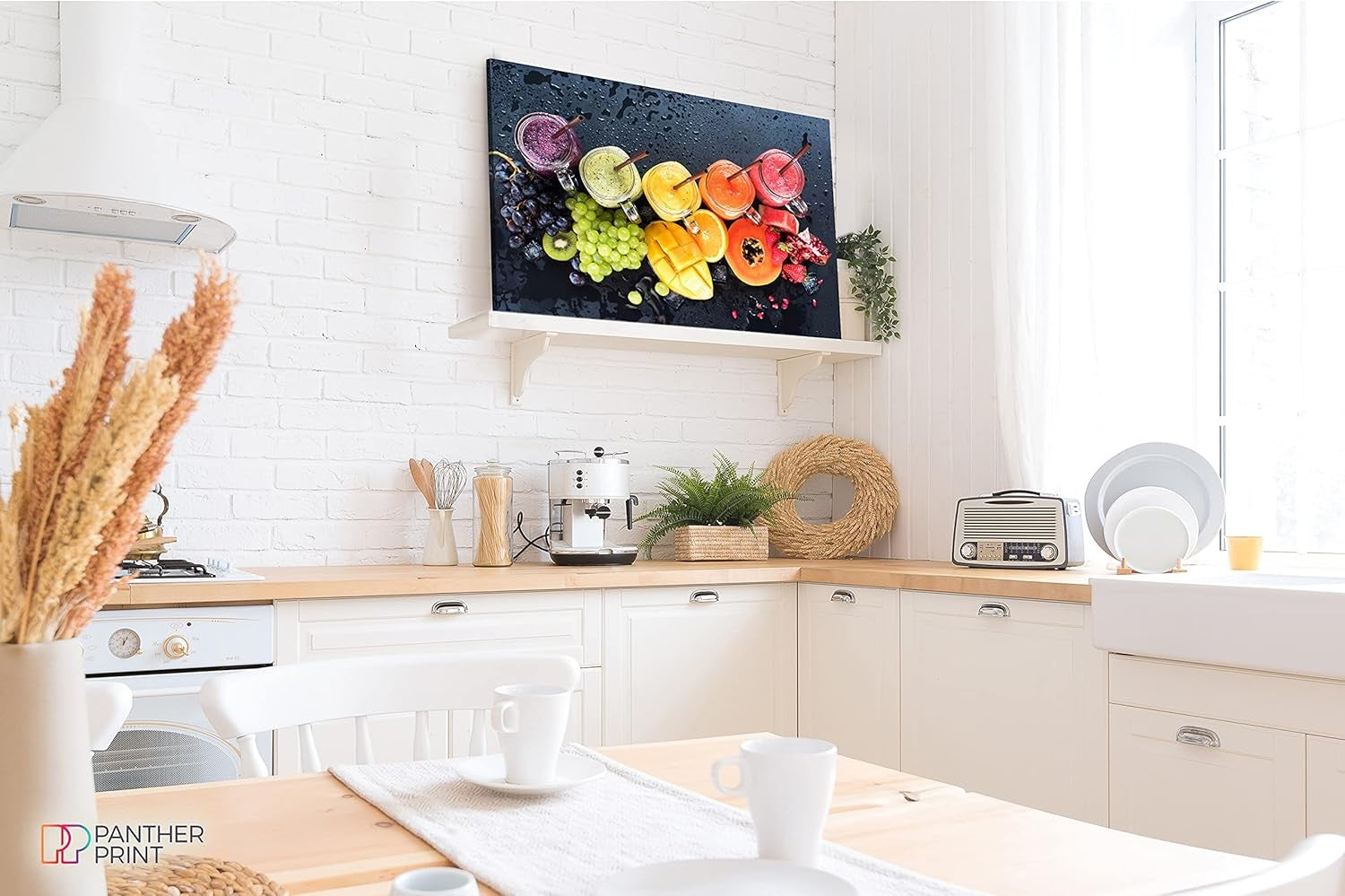Panther Canvas Wall Art 36x24in Colourful Fruit Dining Kitchen Decor