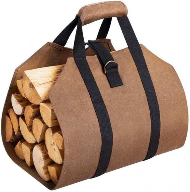 Heavy-Duty Firewood Log Carrier Bag – Large 25x25x25cm Durable Canvas Tote
