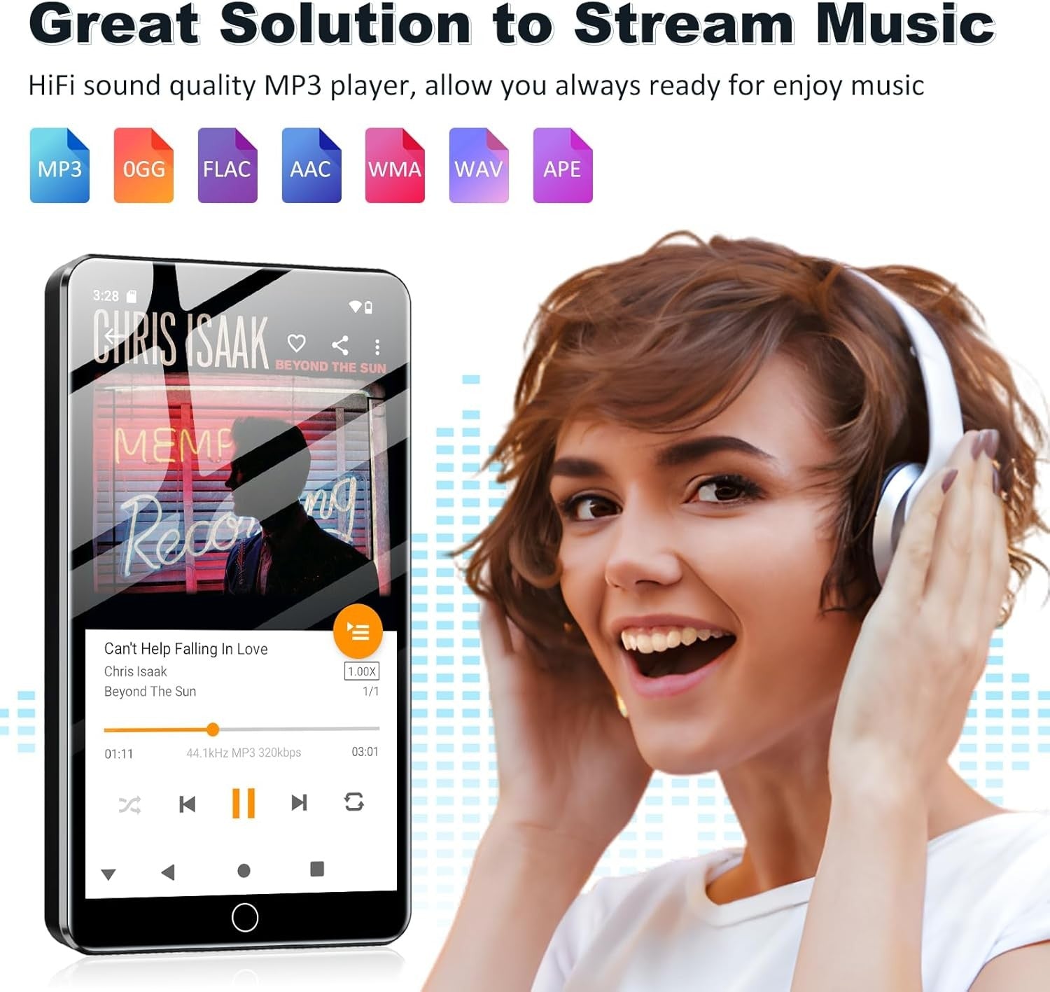 144GB MP3 MP4 Player Black Bluetooth WiFi 4" Android