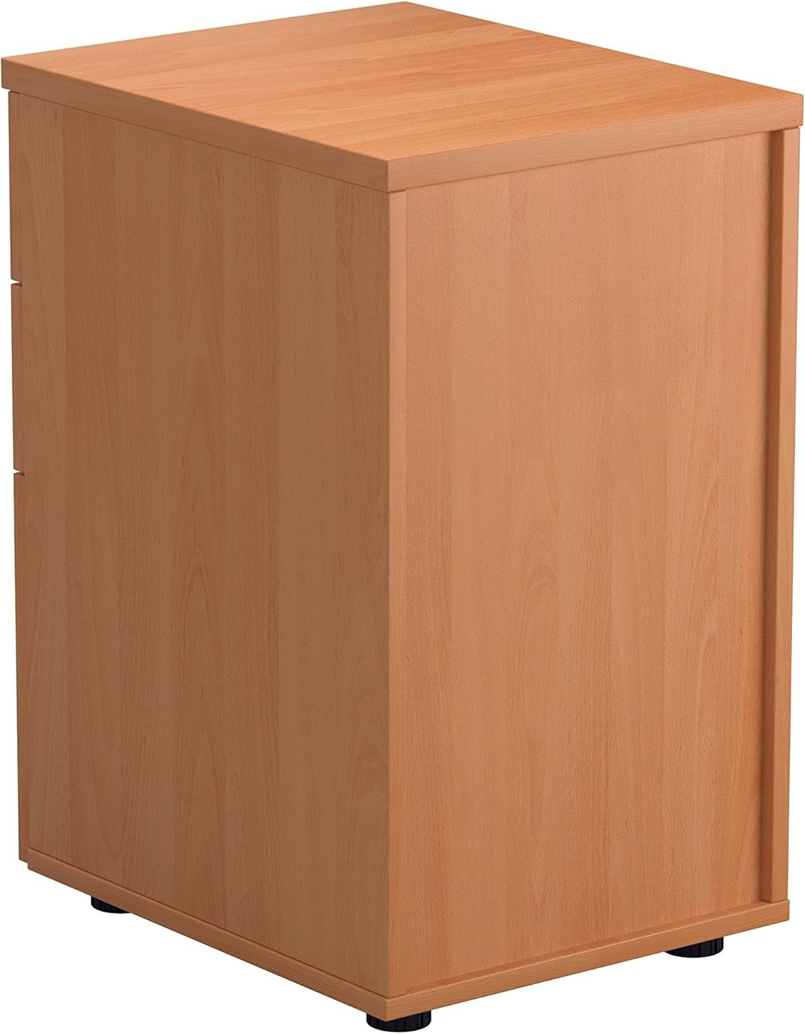 Beech Under Desk Filing Cabinet 3 Drawer Lockable A4 Foolscap
