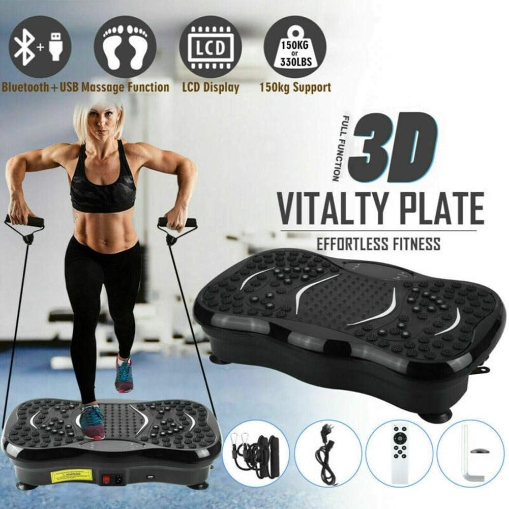 3D Vibration Plate Fitness Platform 180 Speeds Full Body 330lb