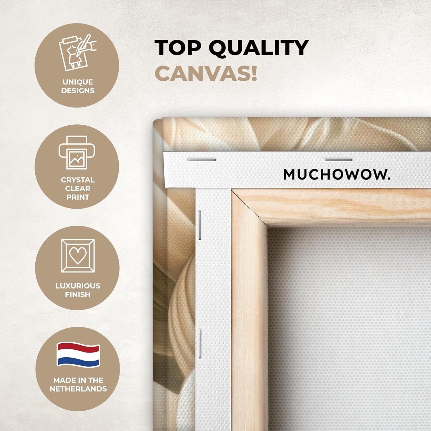 Beige Flower Canvas Wall Art 40x60cm Modern Framed Print Decor