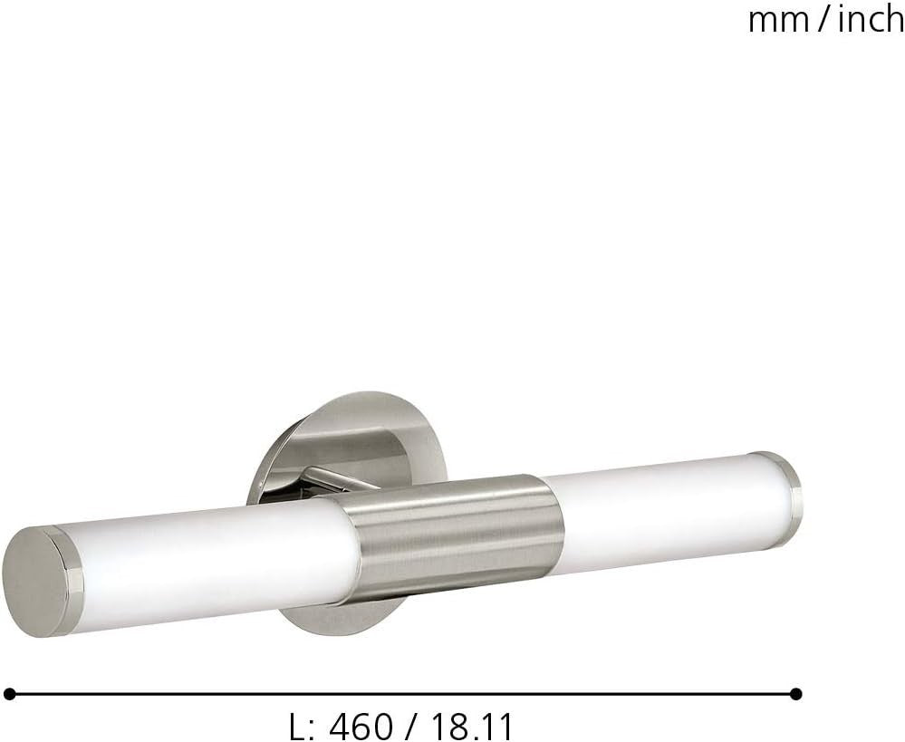 Modern Satin Nickel Bathroom Wall Light | LED Compatible, Wall-Mounted, Stylish
