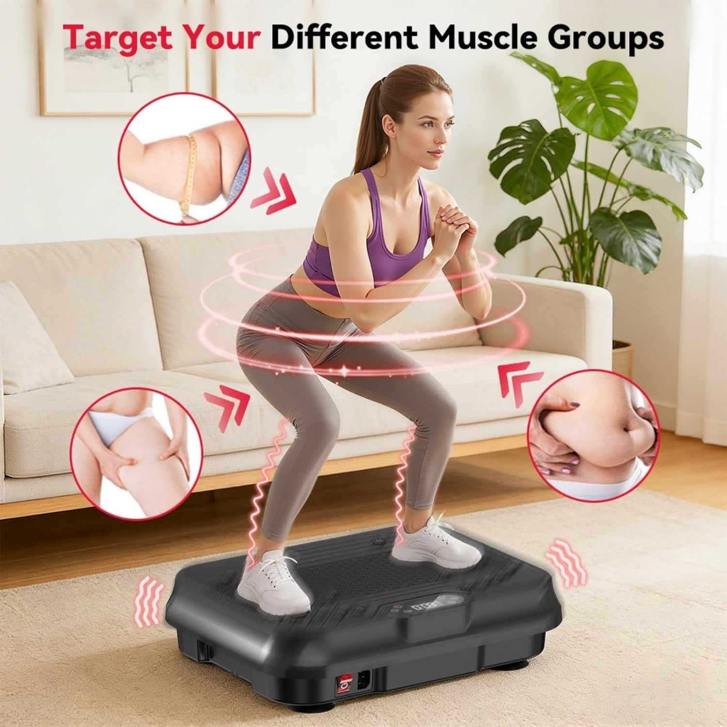 Dual Motor Vibration Plate 250 Speeds Bluetooth Home Workout
