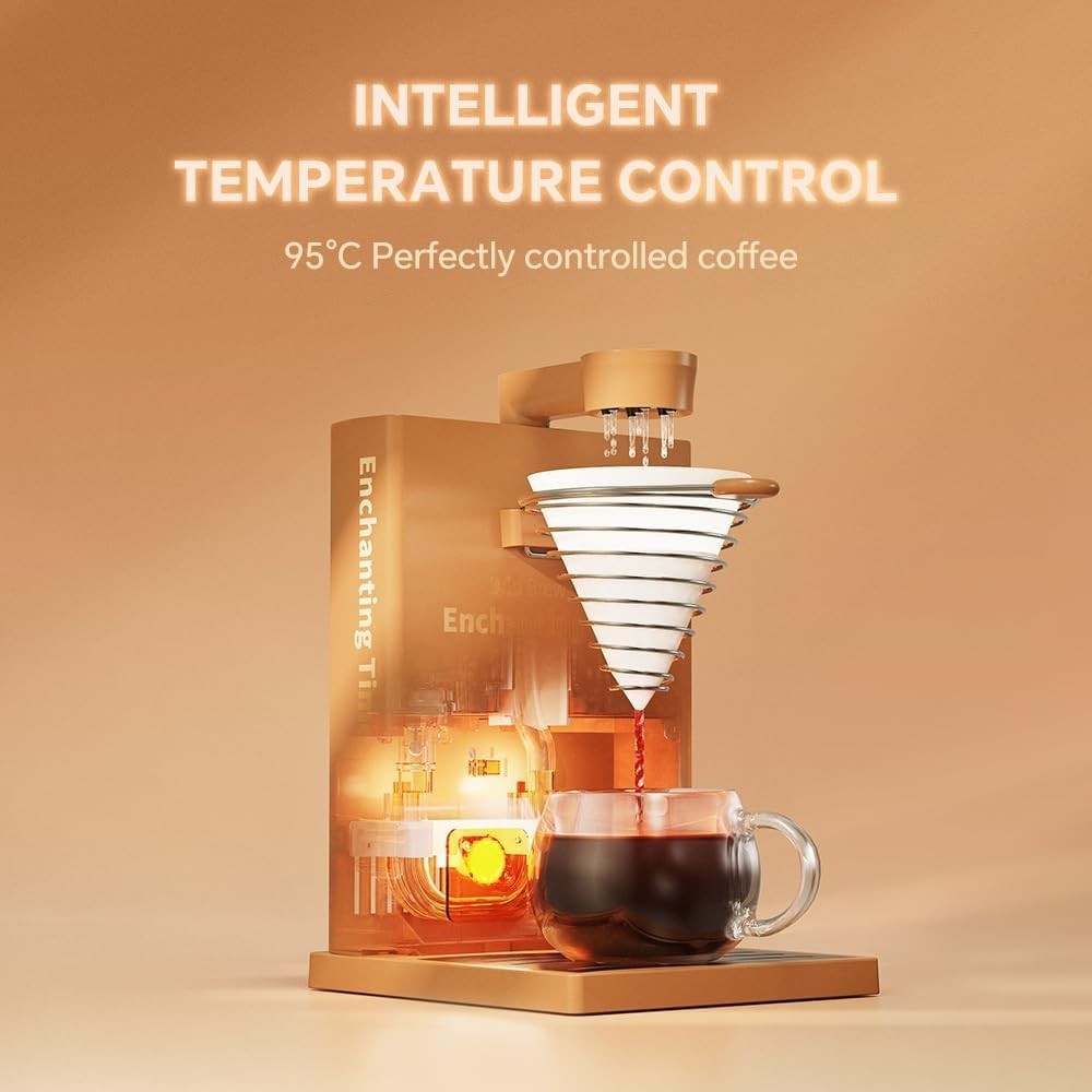 Collapsible Drip Coffee Maker Portable Single-Serve Brewer with Filters 400W