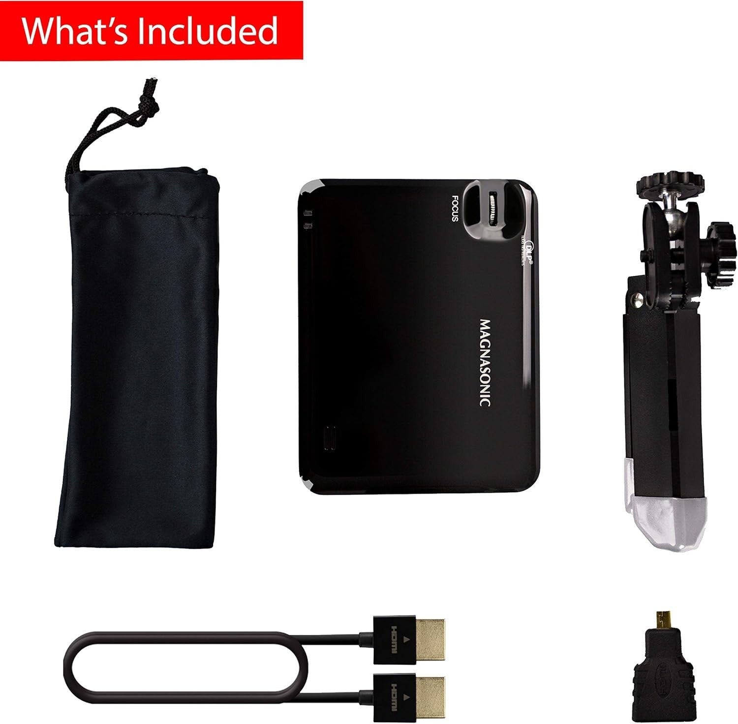 Pocket Pico Projector HDMI Rechargeable Battery DLP 60" Portable