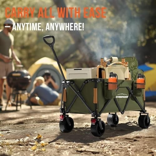 Heavy Duty Folding Festival Camping Wagon Trolley Cart 330lbs Green
