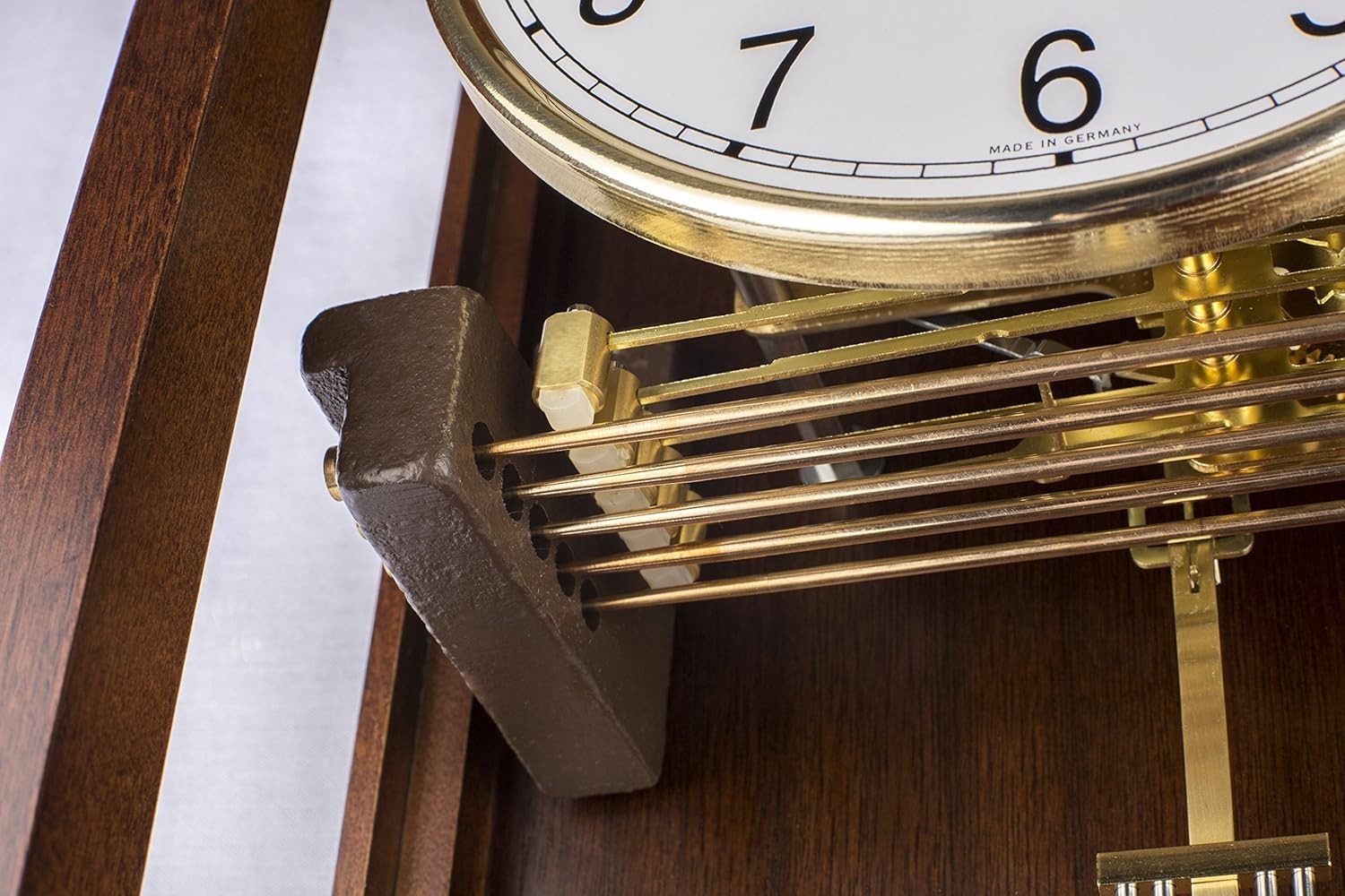 Classic Wooden Pendulum Wall Clock Silent Westminster Melody 57cm Height