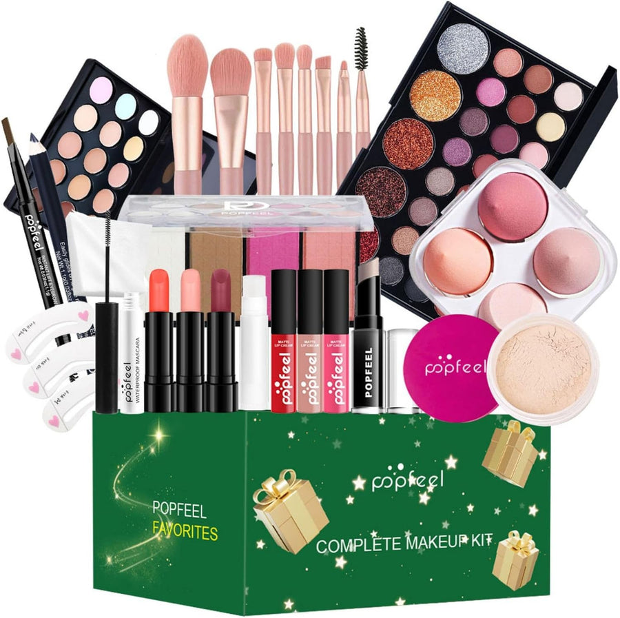 All In One Makeup Gift Set Eyeshadow Palette Lipstick Blush Kit
