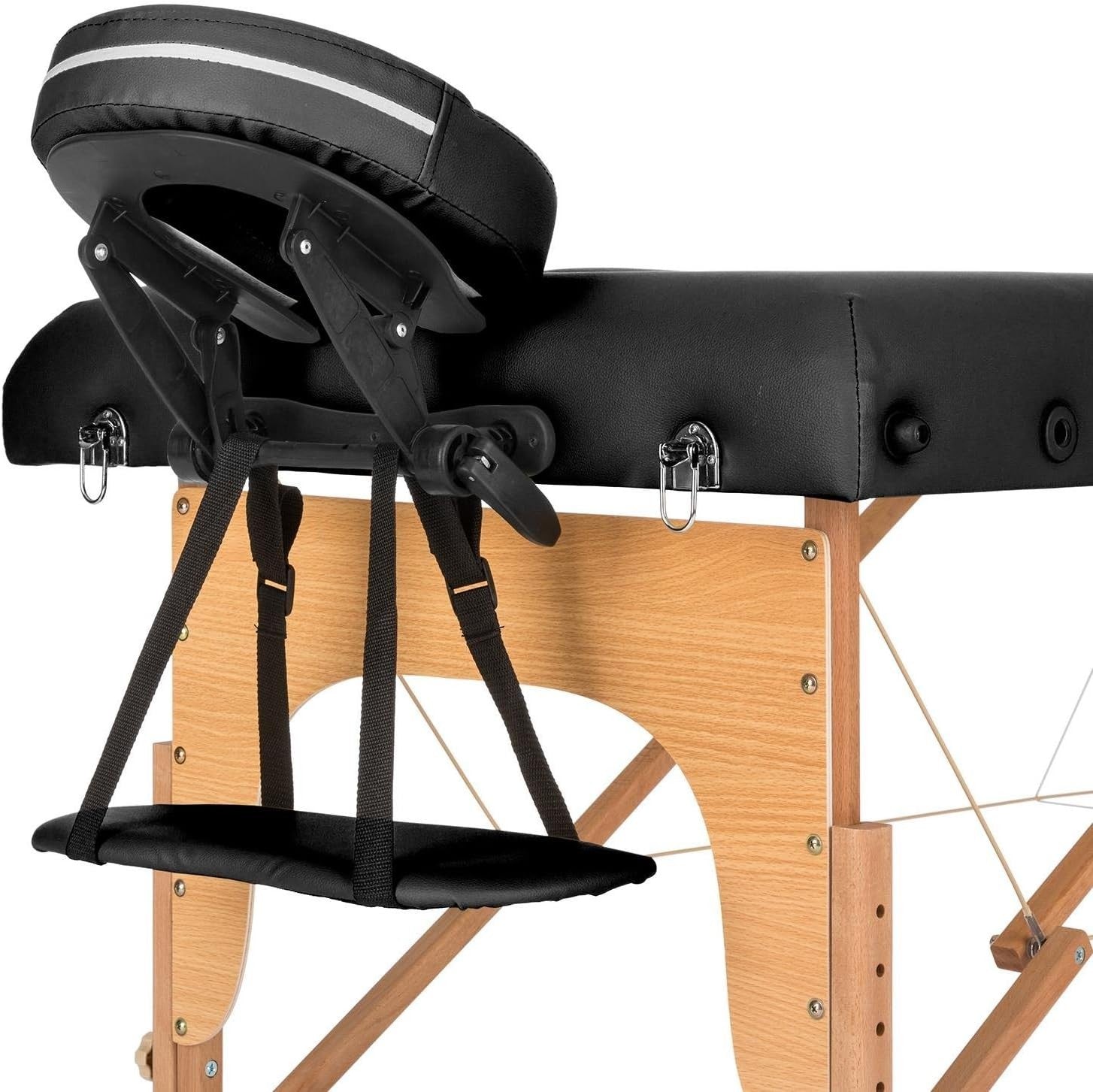 Stationary Wooden Massage Table Spa Therapy Bed Upholstered Comfort Surface