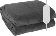 Electric Heated  Grey Throw Blanket 9 Heat Levels Timer Washable 180x130cm