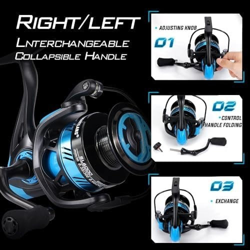 Spinning Rod & Reel Combo 2pc Carbon 210cm 11+1BB 25lb Drag