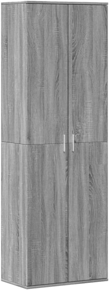 Grey Sonoma Tall Storage Cabinet 60x35x180cm – Modern 2-Door Cupboard