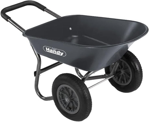 78L 2-Wheel Garden Wheelbarrow Grey – Puncture Proof Tyres Lightweight Poly Body