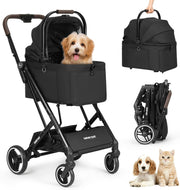 Pet Stroller Dog Pram 3 in 1 Detachable Carrier Foldable for Small Pets