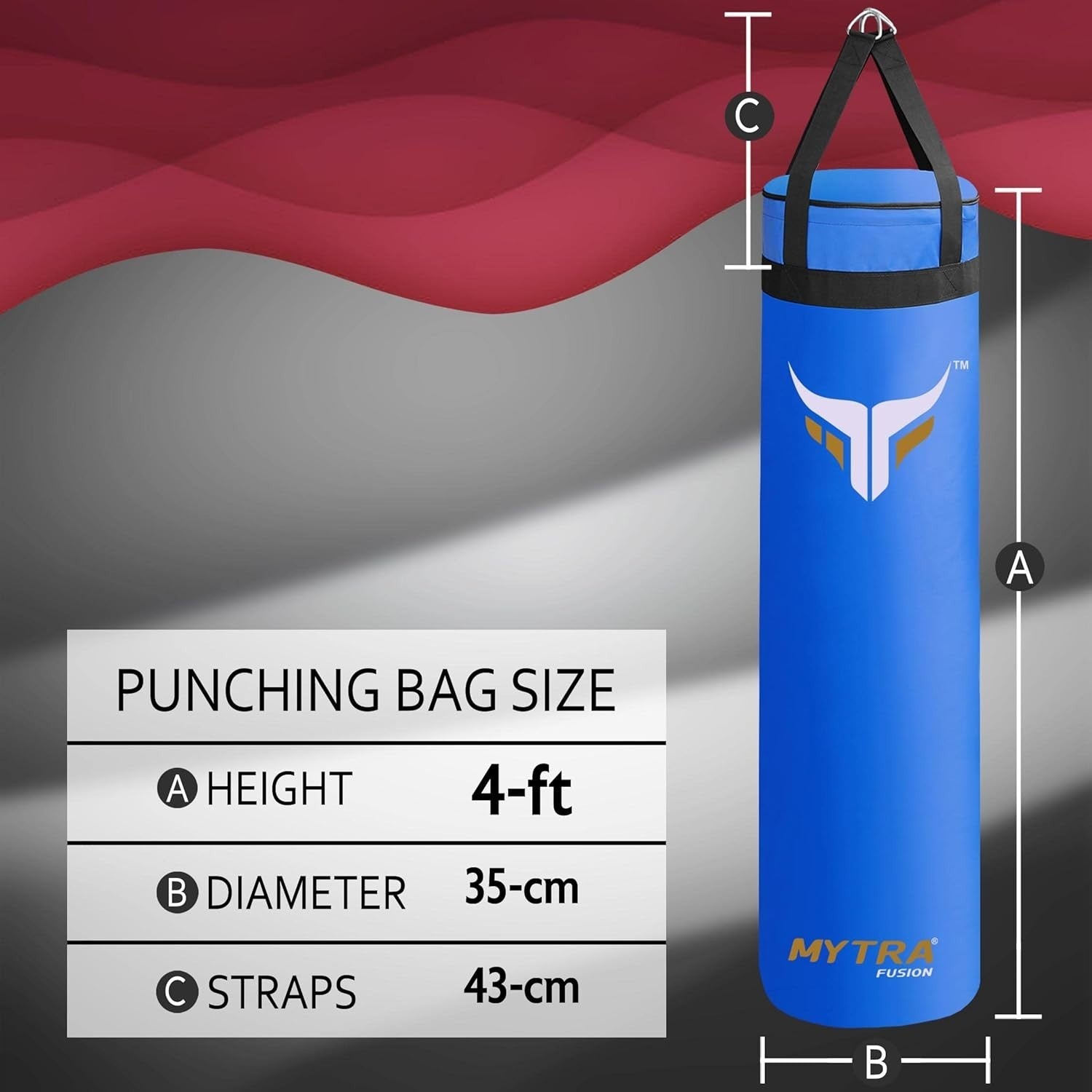 4FT Hanging Punching Bag Unfilled Boxing MMA Kickboxing Home Gym