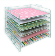 6-Tier Desktop Paper Organizer Tray | Stackable Craft & Scrapbook Storage