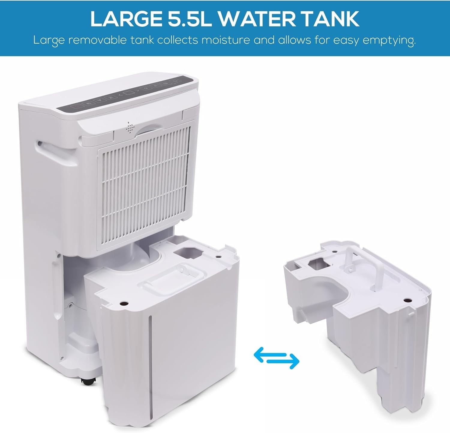20L Dehumidifier HEPA Air Purifier Laundry Mode Quiet 5.5L Tank