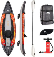 Inflatable Kayak w/ Drop Stitch Floor High Back Seat Orange