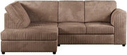 Coffee Jumbo Cord LHF Corner Sofa 4-Seater Memory Foam Space Saver
