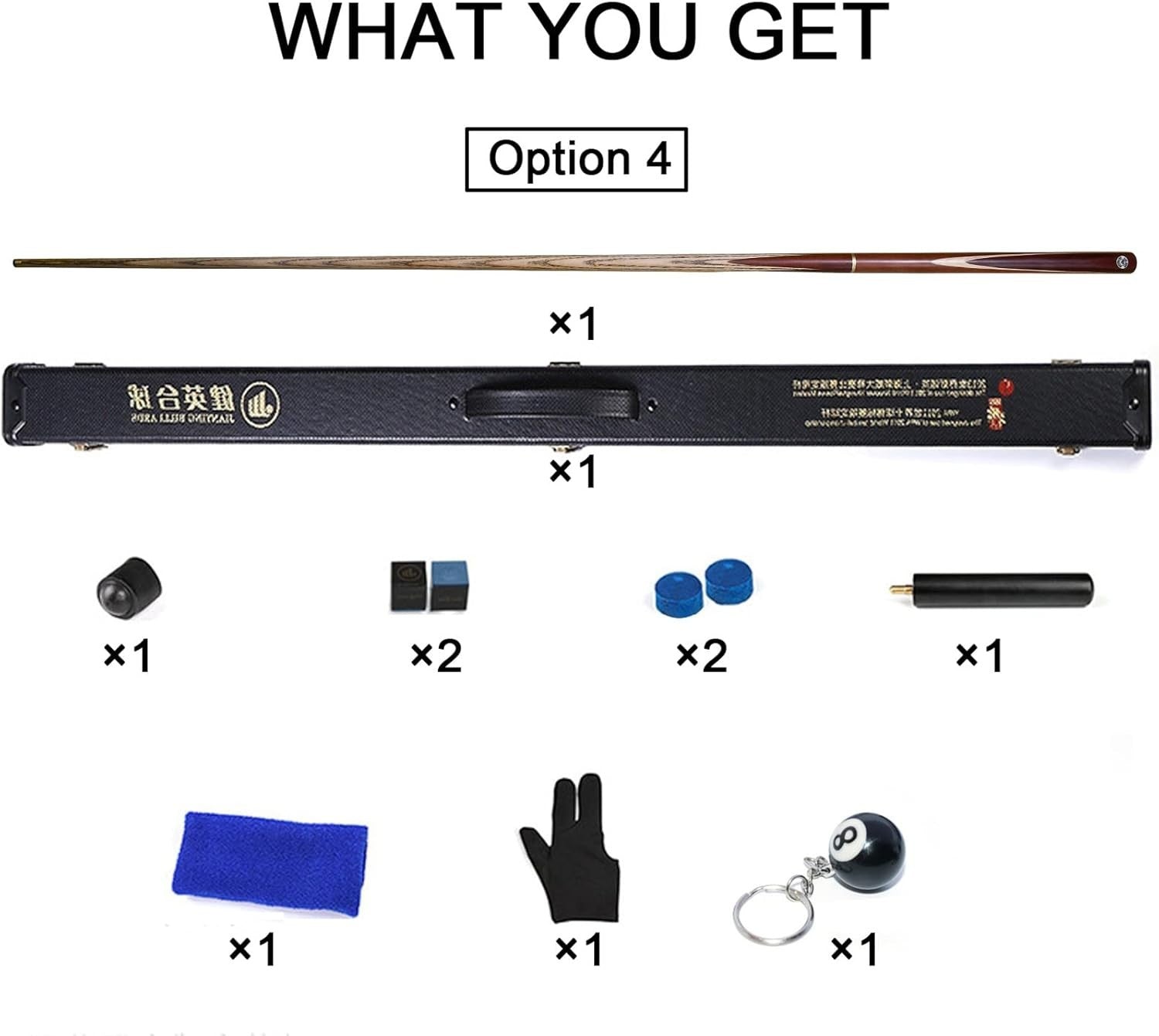 3/4 Jointed Snooker Cue 57in 18oz Ash Shaft 10mm Tip Extension