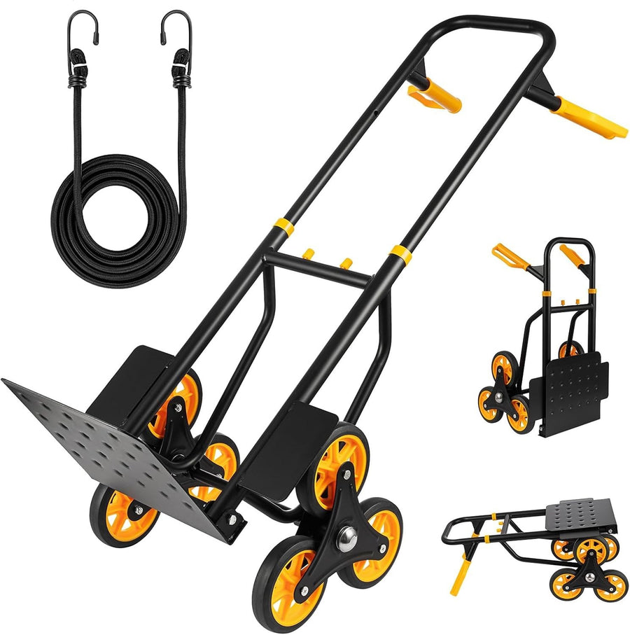 Stair Climbing Hand Truck 330lb Heavy Duty Folding Dolly 6 Wheel