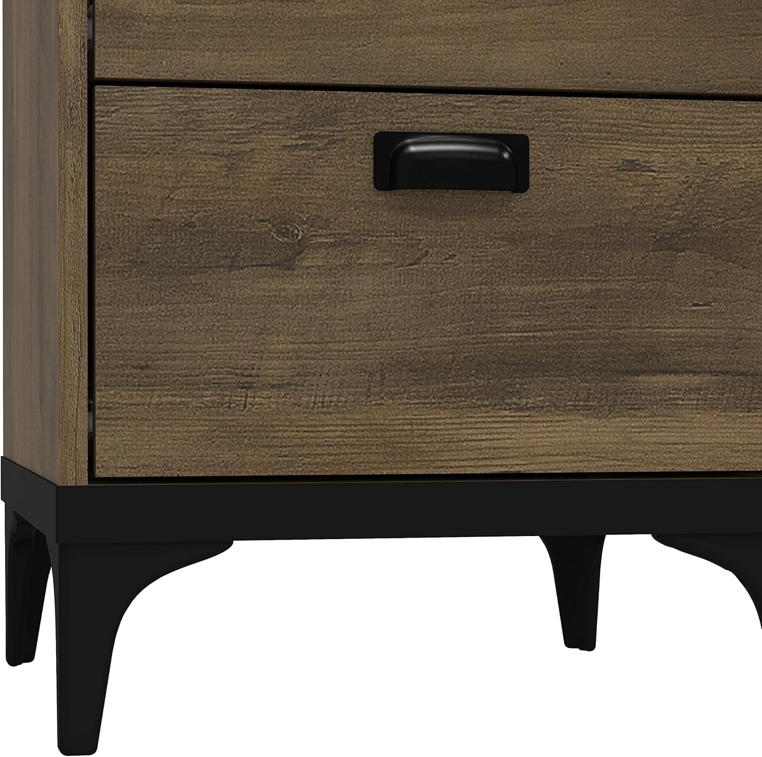 2 Drawer Bedside Table Knotty Oak Storage Unit Nightstand Cabinet